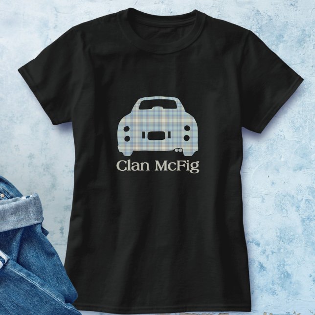 Figarations Figaro Tartan Car Clan McFig T-Shirt (If you're part of the Clan McFig, this is the shirt for you)