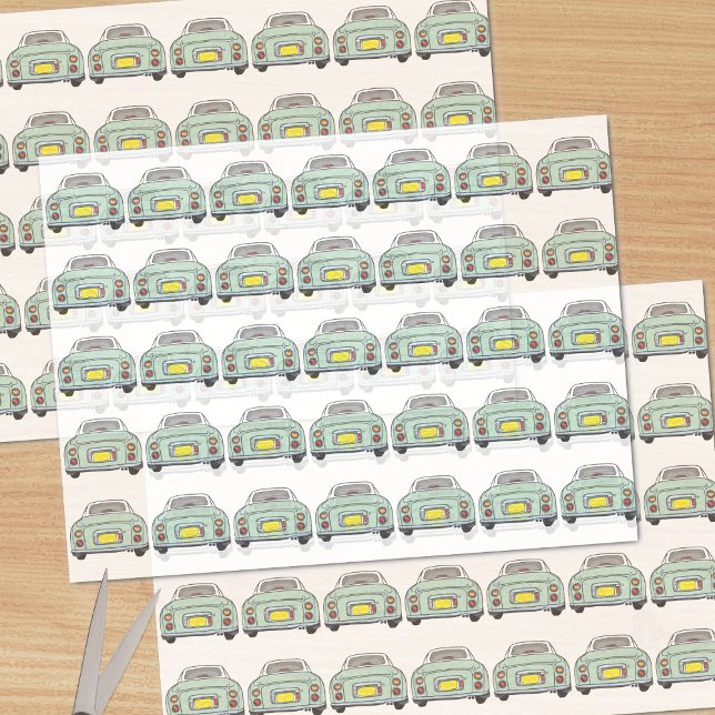 Figarations Green Figaro Car Pattern Tissue Paper (Emerald Green Figaro Car Tissue Paper just for you)