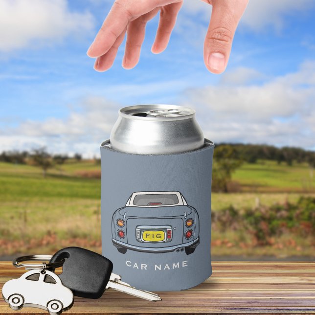 Figarations Lapis Grey Figaro Car Name Can Cooler (Add your initials and figaro car name. Perfect can cooler for the lapis grey figaro owner)