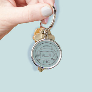 Figarations Monogram Figaro Car Pale Aqua  Key Ring