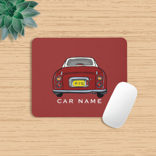 Figarations Name Cute Red Figaro Car Monogram Mouse Pad