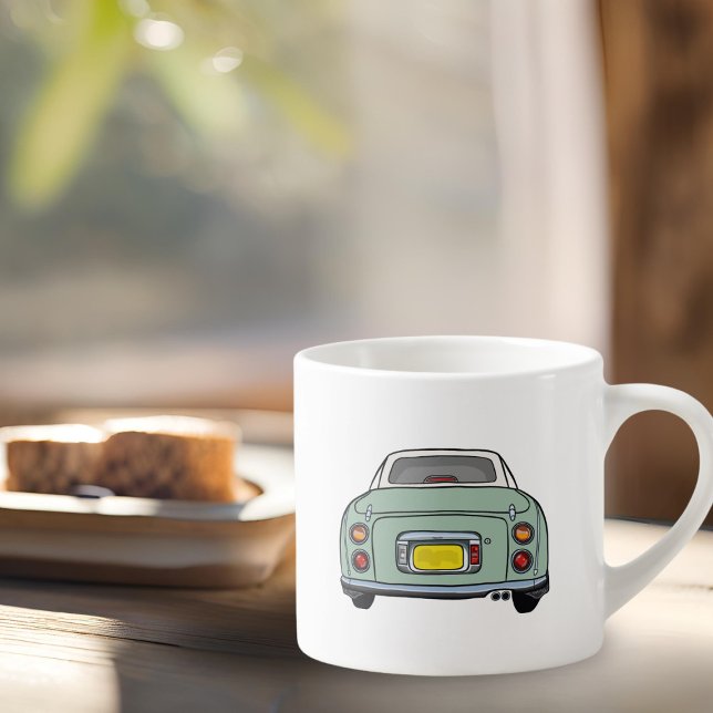 Figarations Name Emerald Green Figaro Car Espresso Cup (How do you like your coffee in a morning? I like mine with a fig. Add the name of yours)