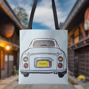 Figarations Pale Aqua Blue Figaro Car Tote Bag