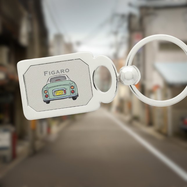 Figarations Pale Green Figaro Car Monogram Silver Key Ring (For your figaro car keys. Just add your name and initials)