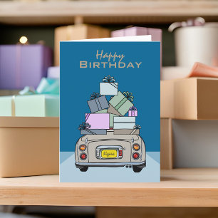 Figarations Topaz Mist Figaro Car Birthday Card