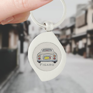 Figarations Topaz Mist Figaro Car Silver Keychain