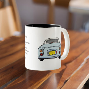 FigarationsTokyo Quote Pale Aqua Figaro Car Two-Tone Coffee Mug