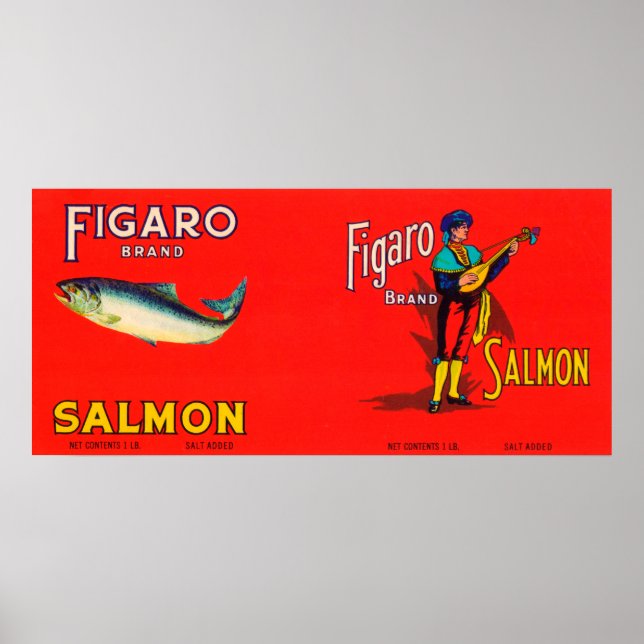 Figaro Brand Salmon Label Poster (Front)