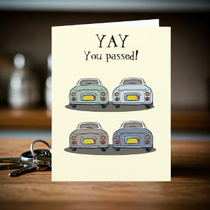 Figaro Car Pass Driving Test Congratulations Card