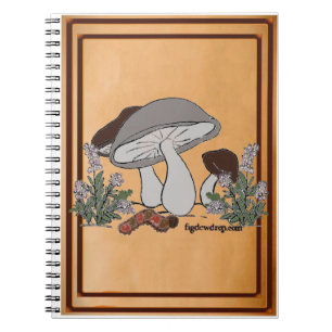 figdewdrops caterpillar mushroom notebook