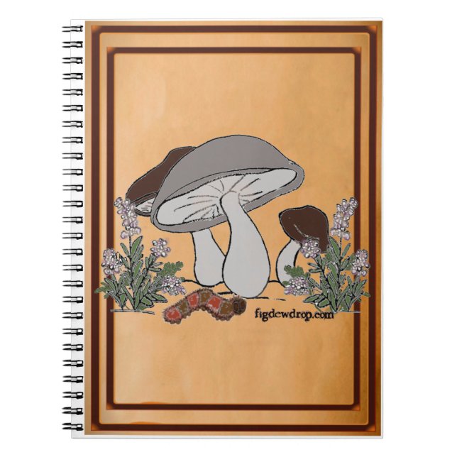 figdewdrops caterpillar mushroom notebook (Front)