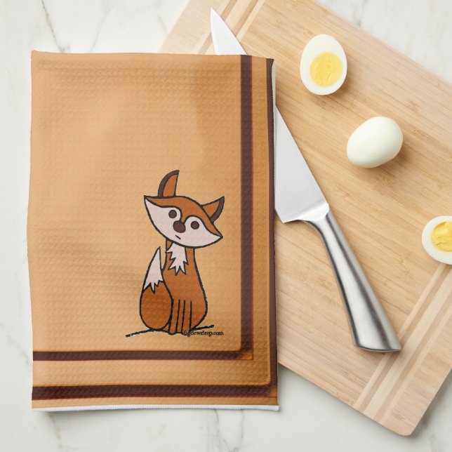 figdewdrops Fig the fox kitchen towel (Quarter Fold)