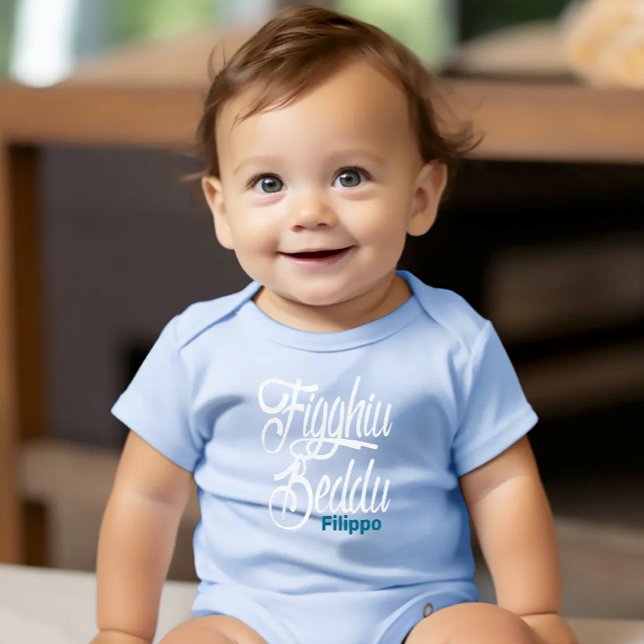 Figghiu Beddu Baby Bodysuit (Figghiu Beddu (Sicilian for handsome son) Baby Bodysuit Sicily heritage)