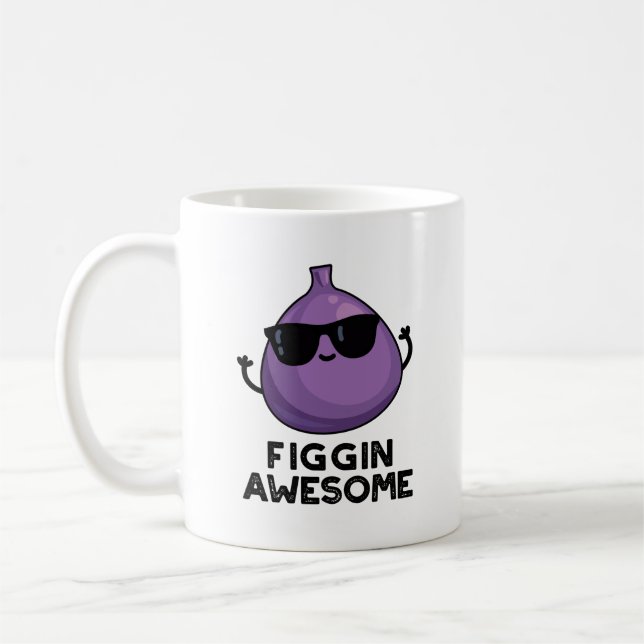 Figgin Awesome Funny Fruit Fig Pun  Coffee Mug (Left)