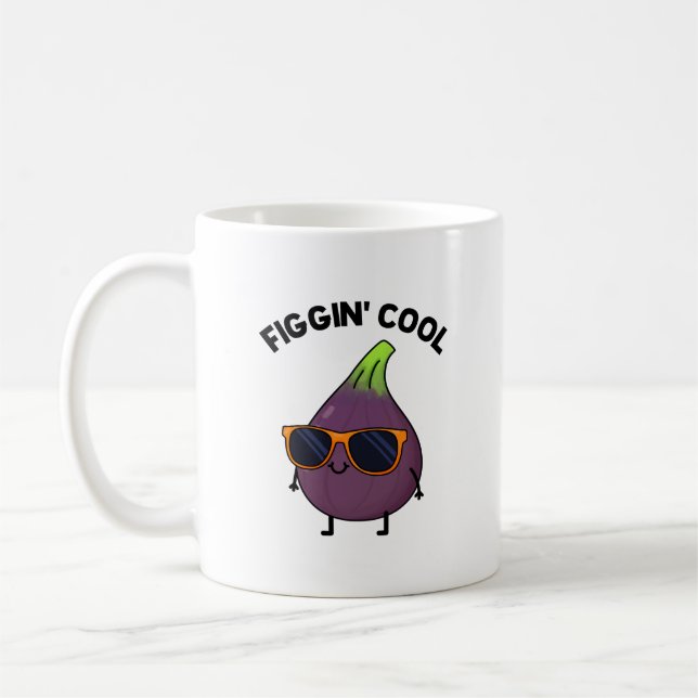 Figgin Cool Funny Fig Food Pun  Coffee Mug (Left)