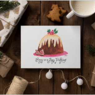 Figgy Pudding Recipe Cute Hand-Drawn  Card