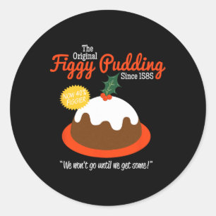 Figgy Pudding Retro T Christmas Classic Round Sticker