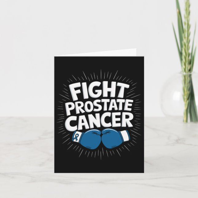 Fight Against Prostate Cancer Awareness Blue Ribbo Card (Front)