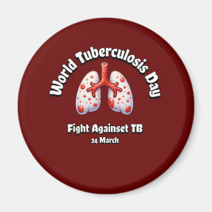 Fight Against TB. World Tuberculosis Day. Magnet