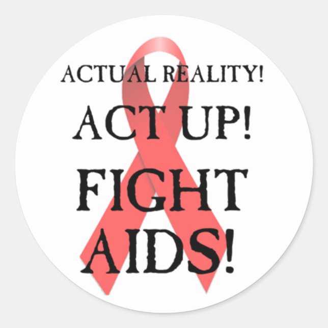 Fight Aids! Classic Round Sticker (Front)