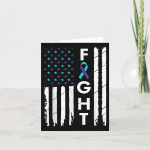 Fight American Flag Ribbon Suicide Prevention Awar Card