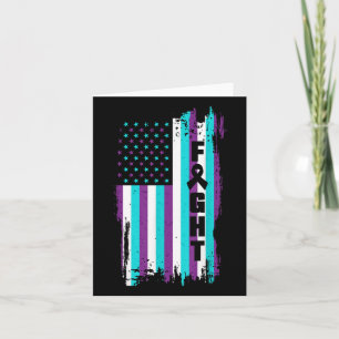 Fight American Flag Suicide Prevention Awareness 4 Card
