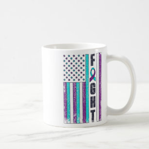 Fight American Flag Suicide Prevention Awareness 4 Coffee Mug