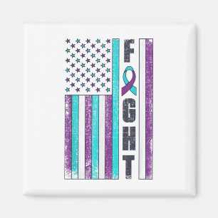 Fight American Flag Suicide Prevention Awareness 4 Magnet