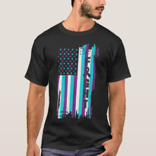 Fight American Flag Suicide Prevention Awareness 4 T-Shirt