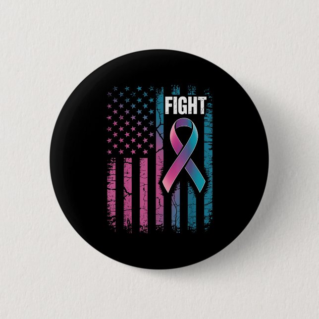 Fight American Flag Suicide Prevention Awareness  6 Cm Round Badge (Front)