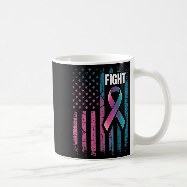 Fight American Flag Suicide Prevention Awareness  Coffee Mug (Right)