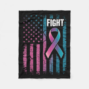 Fight American Flag Suicide Prevention Awareness Fleece Blanket