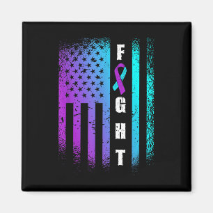 Fight American Flag Suicide Prevention Awareness  Magnet