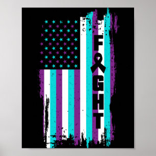 Fight American Flag Suicide Prevention Awareness Poster