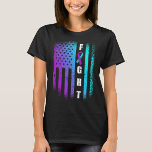 Fight American Flag Suicide Prevention Awareness T-Shirt