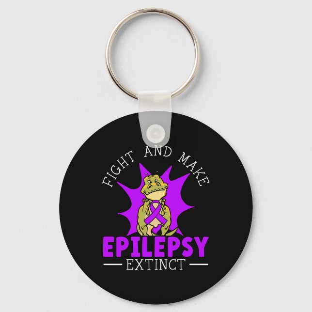 Fight And Make Epilepsy Extinct Epilepsy Awareness Key Ring (Front)