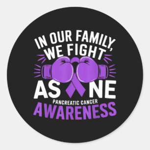Fight As One Boxing Glove Pancreatic Cancer Classic Round Sticker