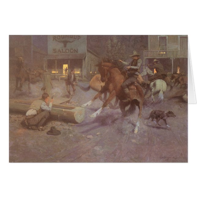Fight at the Roundup Saloon by Bill Gollings (Front Horizontal)