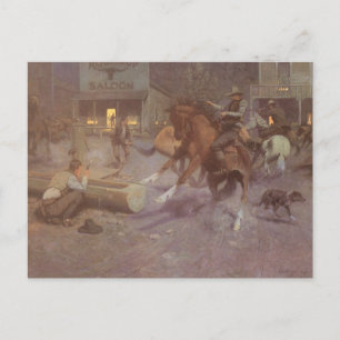 Fight at the Roundup Saloon by EW Gollings Postcard