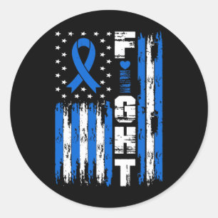Fight Ataxia Awareness Patriotic Usa American Flag Classic Round Sticker