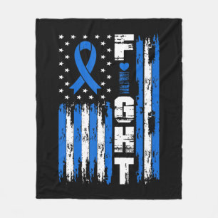 Fight Ataxia Awareness Patriotic USA American Flag Fleece Blanket