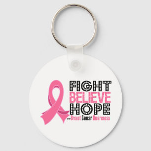 Fight Believe Hope - Breast Cancer Key Ring