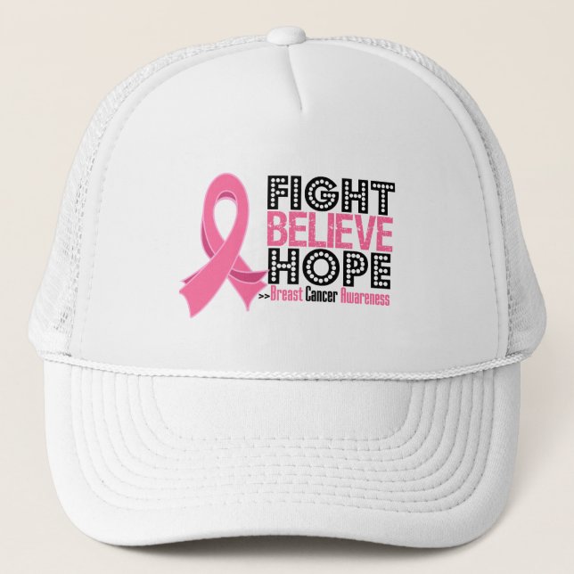 Fight Believe Hope - Breast Cancer Trucker Hat (Front)