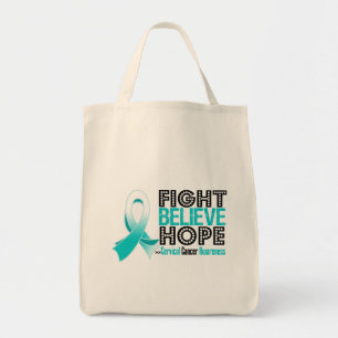 Fight Believe Hope - Cervical Cancer Tote Bag