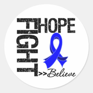 Fight Believe Hope v2 Colon Cancer Classic Round Sticker