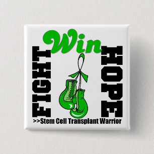 Fight Believe Win Stem Cell Transplant Warrior 15 Cm Square Badge