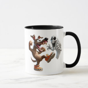 Fight between a dog and a ghost. mug