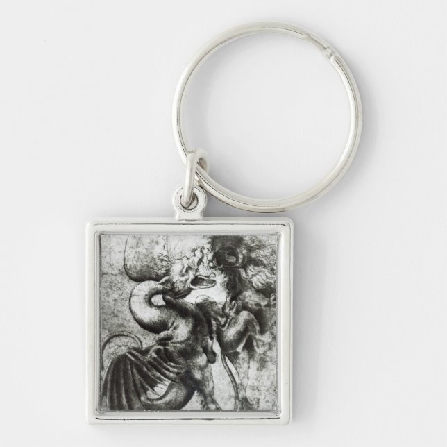 Fight between a Dragon and a Lion Key Ring (Front)