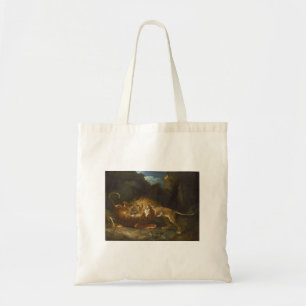 Fight Between a Lion and a Tiger Tote Bag