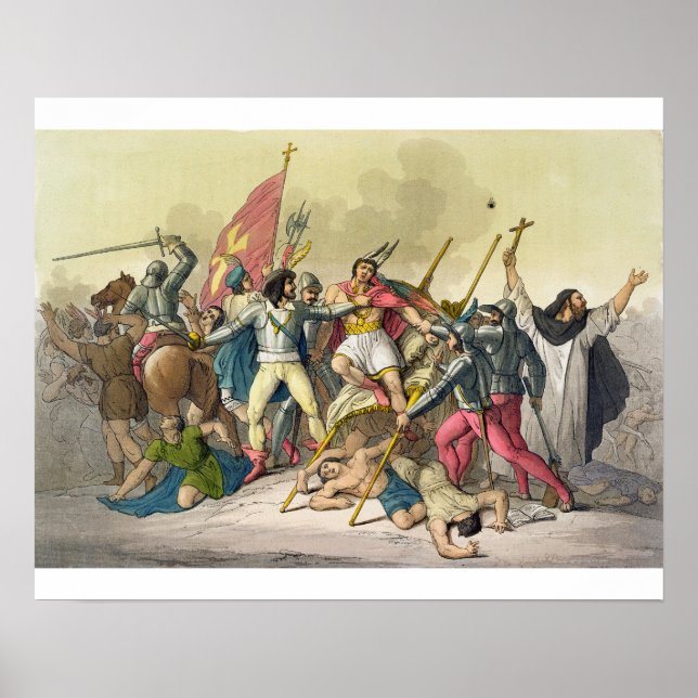 Fight Between Local Indians and Conquistadors (col Poster (Front)